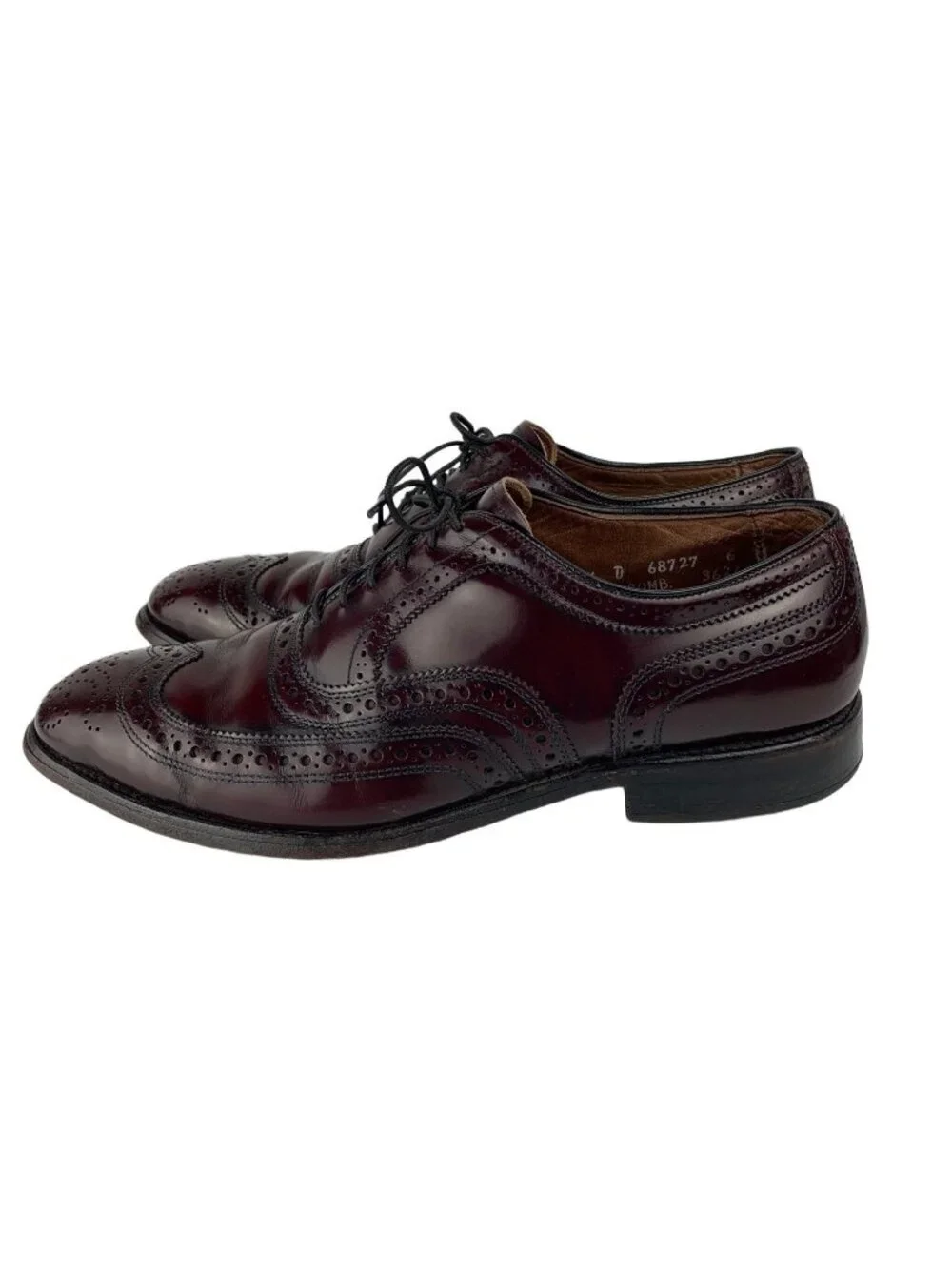 Allen Edmonds Burgundy Leather Wingtip Oxford Dress Shoes 8.5D USA